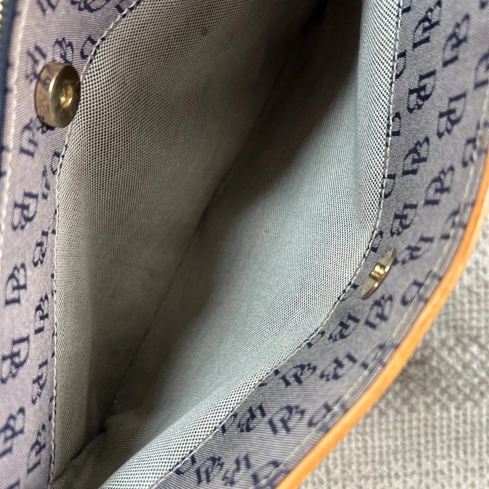 Dooney & Bourke Monogram Canvas Tote Bag and Matching Wristlet Blue Tan